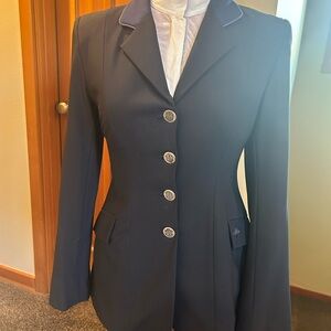 Allon navy four button hunt coat